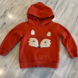 Carter’s 2T Toddler Fox Hooded Sweatshirt Fleece Orange